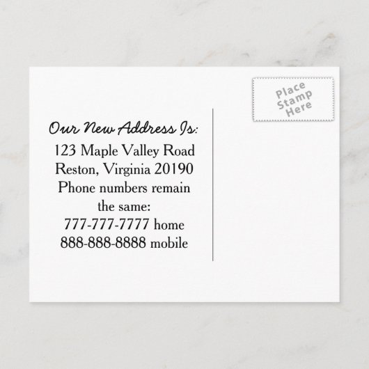 Winter Nieuw Thuis Adres We zijn verhuisd Aankondigingskaart (Achterkant)