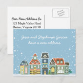 Winter Nieuw Thuis Adres We zijn verhuisd Aankondigingskaart (Voorkant / Achterkant)