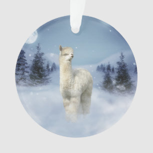 Winter Night Alpaca kerstversiering Ornament