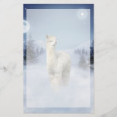Winter Night Alpaca Stationery Briefpapier (Voorkant)