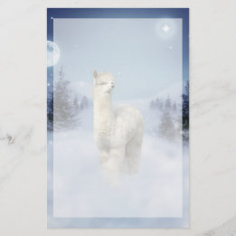 Winter Night Alpaca Stationery Briefpapier