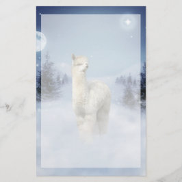 Winter Night Alpaca Stationery Briefpapier