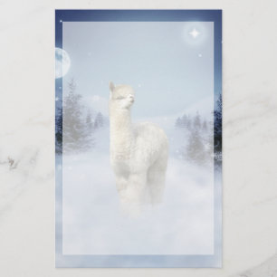 Winter Night Alpaca Stationery Briefpapier