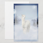 Winter Night Alpaca Stationery Briefpapier (Voorkant / Achterkant)