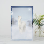 Winter Night Alpaca Stationery Briefpapier (Staand voorkant)