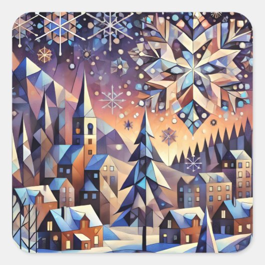 Winter Night Art Stickers (Voorkant)