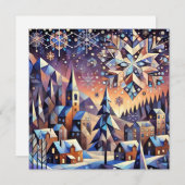 Winter Night Art Wenskaart (Voorkant / Achterkant)