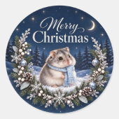 Winter Night Christmas Hamster Sticker (Voorkant)