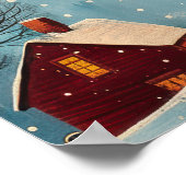 Winter Night Folk Art Oil Painting Poster (Hoek)