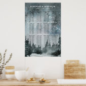 Winter Night Forest Wonderland Seattle Chart Poster (Keuken)