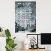Winter Night Forest Wonderland Seattle Chart Poster (Thuiskantoor)