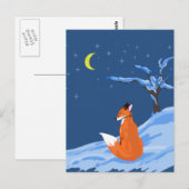 Winter Night Fox Briefkaart (Voorkant / Achterkant)