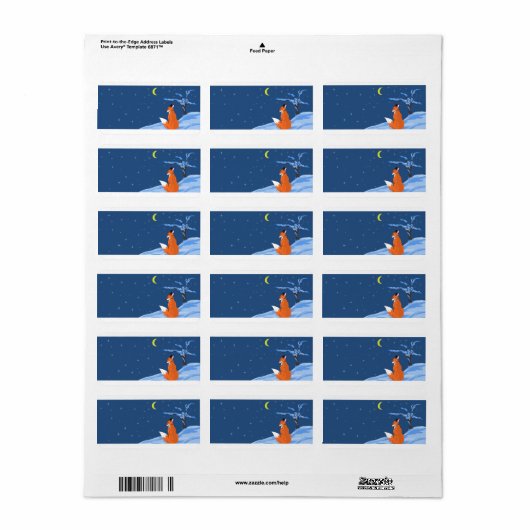 Winter Night Fox Label (Full Sheet)