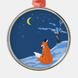 Winter Night Fox Metalen Ornament
