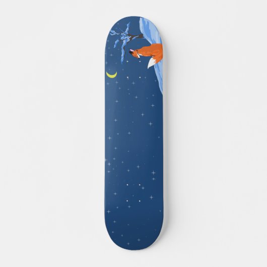 Winter Night Fox Persoonlijk Skateboard (Voorkant)