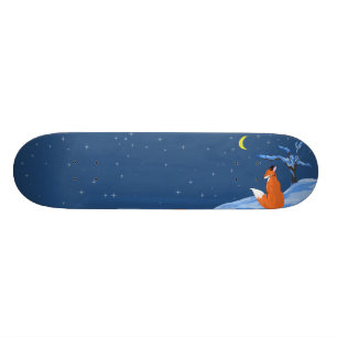 Winter Night Fox Persoonlijk Skateboard
