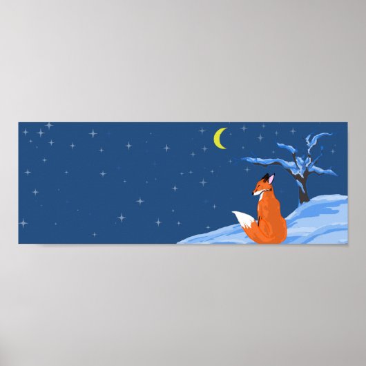 Winter Night Fox Poster (Voorkant)