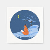 Winter Night Fox Servetten (Voorkant)