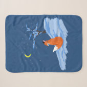 Winter Night Fox Sherpa Deken (Voorkant (horizontaal))