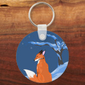 Winter Night Fox Sleutelhanger (Voorkant)