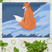 Winter Night Fox Theedoek (Gevouwen)