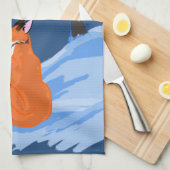 Winter Night Fox Theedoek (Quarter Fold)