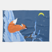 Winter Night Fox Theedoek (Horizontaal)