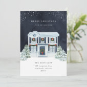 Winter Night Holiday Moving Announge Aankondiging (Staand voorkant)