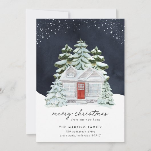 Winter Night Holiday Moving Announge Aankondiging (Voorkant)