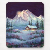 WINTER NIGHT LOG CABIN DOOR SHARON SHARPE MUISMAT (Voorkant)
