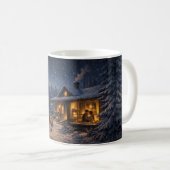 Winter Night Love Cabin – Peaceful  Koffiemok (Voorkant rechts)