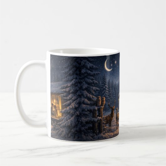 Winter Night Love Cabin – Peaceful  Koffiemok (Links)