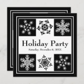 Winter Night Party Elegant Snowflakes Kerstmis Kaart (Voorkant / Achterkant)