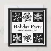 Winter Night Party Elegant Snowflakes Kerstmis Kaart (Voorkant)