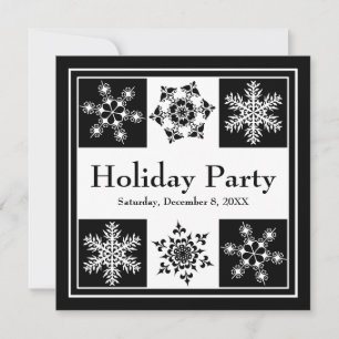 Winter Night Party Elegant Snowflakes Kerstmis Kaart