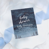 Winter Night Sky Genderneutraal Baby shower Uitnodiging Briefkaart