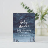 Winter Night Sky Genderneutraal Baby shower Uitnodiging Briefkaart (Staand voorkant)