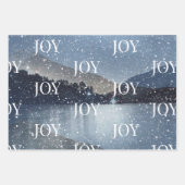 Winter Night Snow Kerstmis Inpakpapier Vel (Voorkant 2)