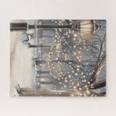 Winter Night Snow Park String Lights Legpuzzel (Horizontaal)
