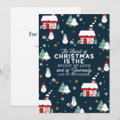 Winter Night Village Scène met Kerstmis Spirit Bedankkaart (Voorkant / Achterkant)