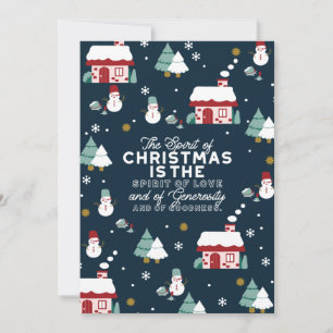 Winter Night Village Scène met Kerstmis Spirit Bedankkaart