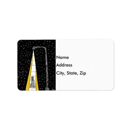 Winter Night Walk Etiket (Voorkant)