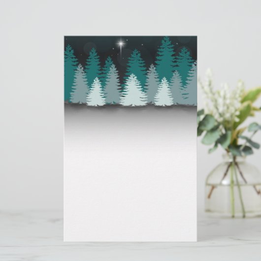 Winter Night with Star of Bethlehem Briefpapier (Staand voorkant)