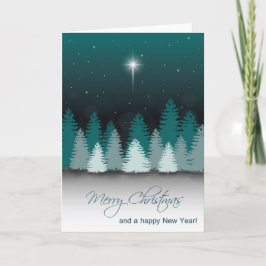 Winter Night with Star of Bethlehem Feestdagen Kaart