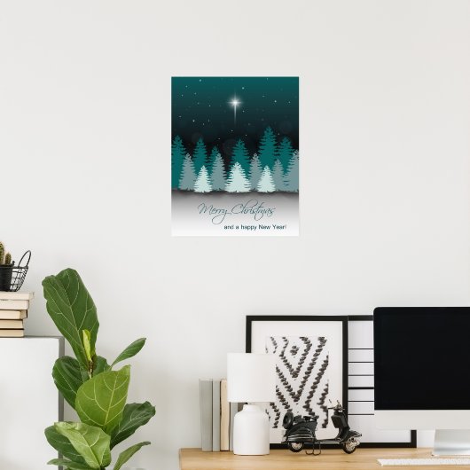 Winter Night with Star of Bethlehem Poster (Thuiskantoor)