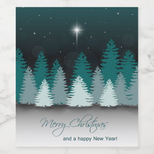 Winter Night with Star of Bethlehem Wijn Etiket (Enkel label)