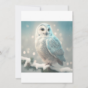 Winter Nights Snowy Owl, Kerstmis T-Shirt Feestdagenkaart