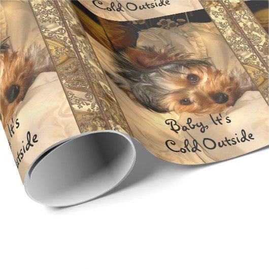 Winter Nights Yorkie Elegant Cadeaupapier (Rol Hoek)