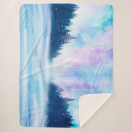 Winter Noordelijke lichten Sherpa Deken