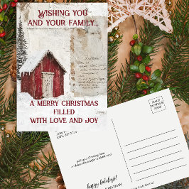 Winter Nordic Barn Kerstkaarten Feestdagenkaart